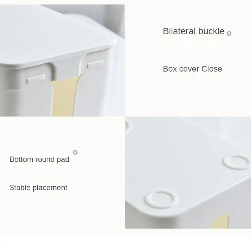 Desktop Cable Storage Box Power Strip Organizer – White