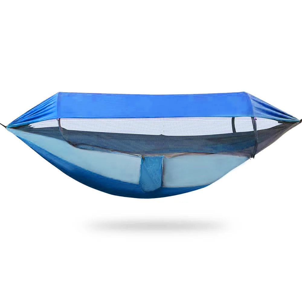 Camping Hammock Quick Open Mosquito Net Outdoor Travel Hammock - Blue