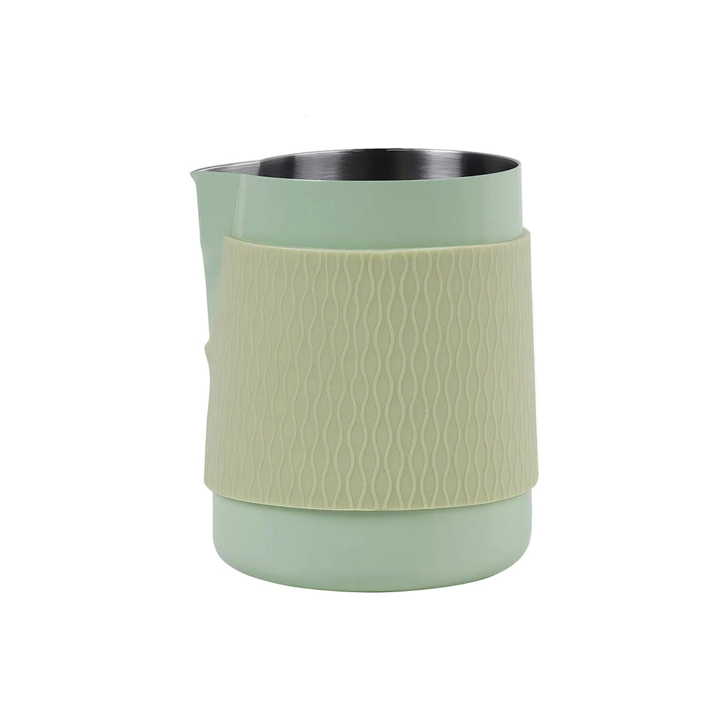 Espresso Milk Pitcher 500ml Handleless Stainless Steel Frothing Jug with Sharp Spout - Light Green