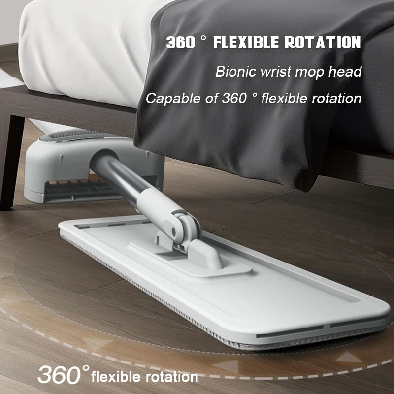Self Cleaning Squeeze Mop Flat Microfiber Spin Mop with 360 Rotation - 32cm 6 Cloth