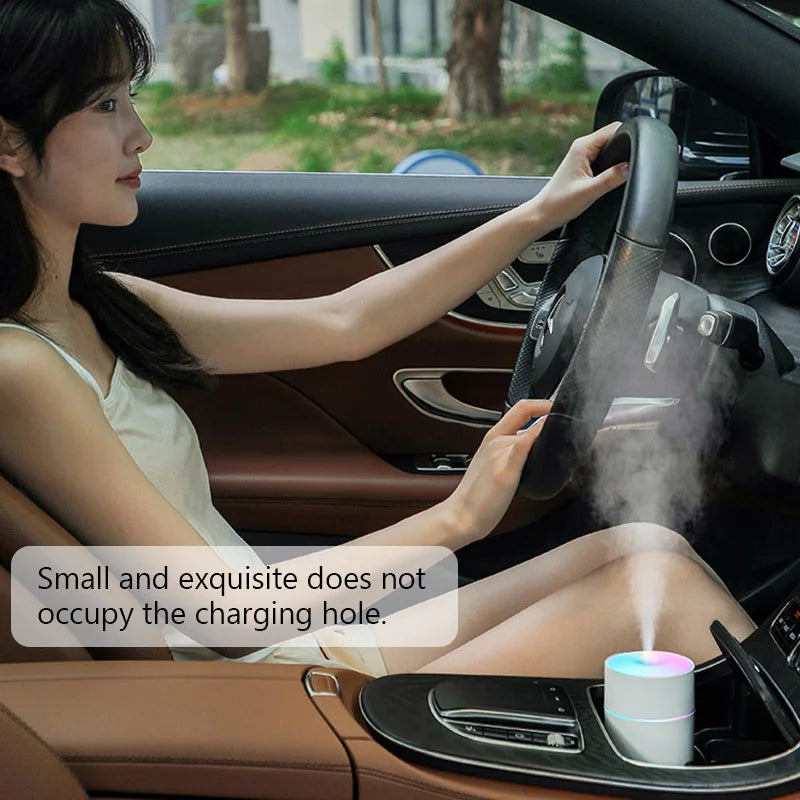 Portable Humidifier 230 mL USB Rechargeable Cordless Mist with Light - Pink