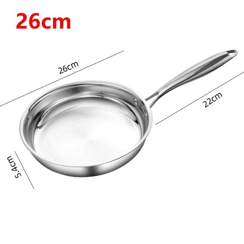 Frying Pan 26cm Tri Ply Stainless Steel Induction Compatible Skillet