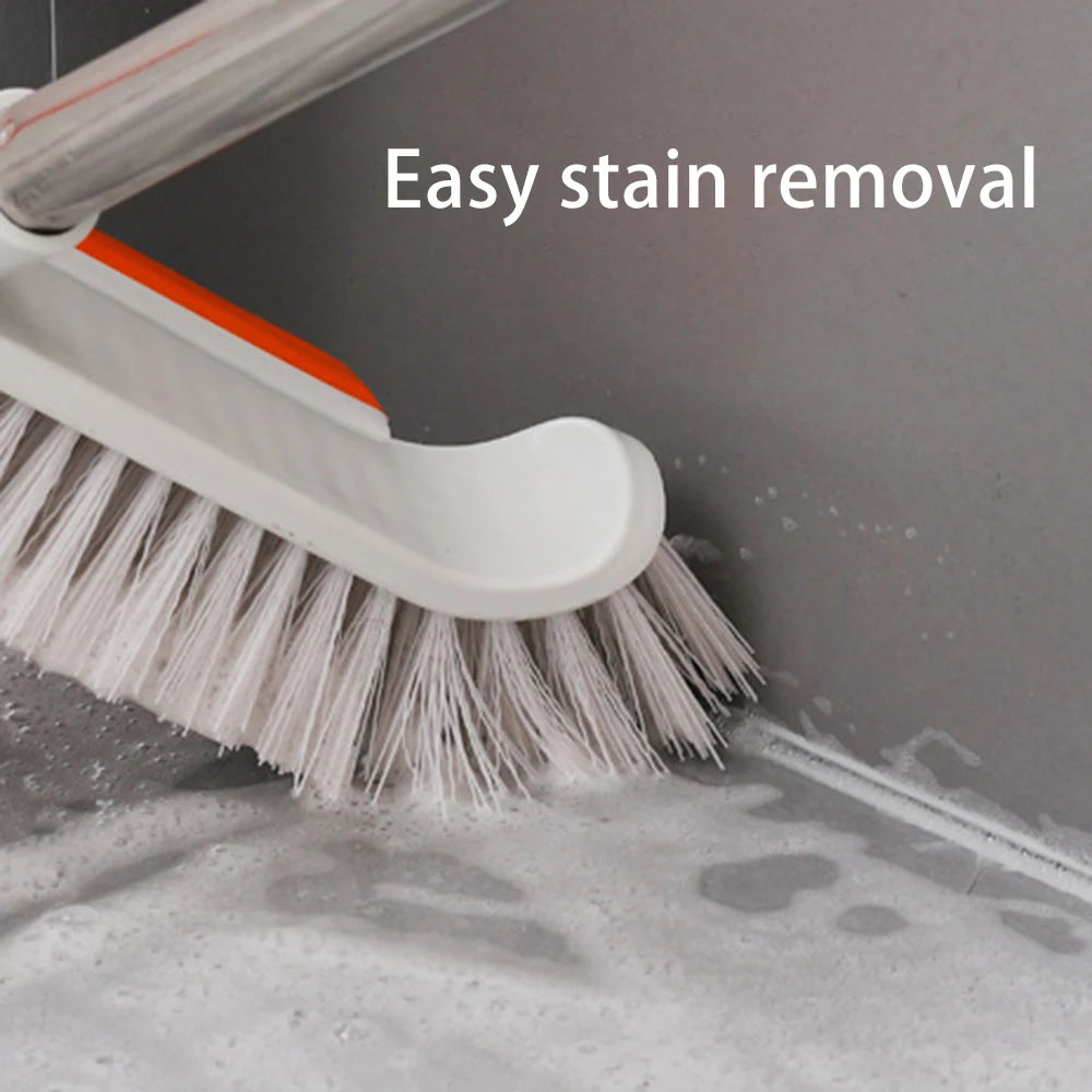 Floor Scrub Brush with Adjustable Handle 2-in-1 Scraper and Stiff Bristle Floor Cleaner 37cm – Orange