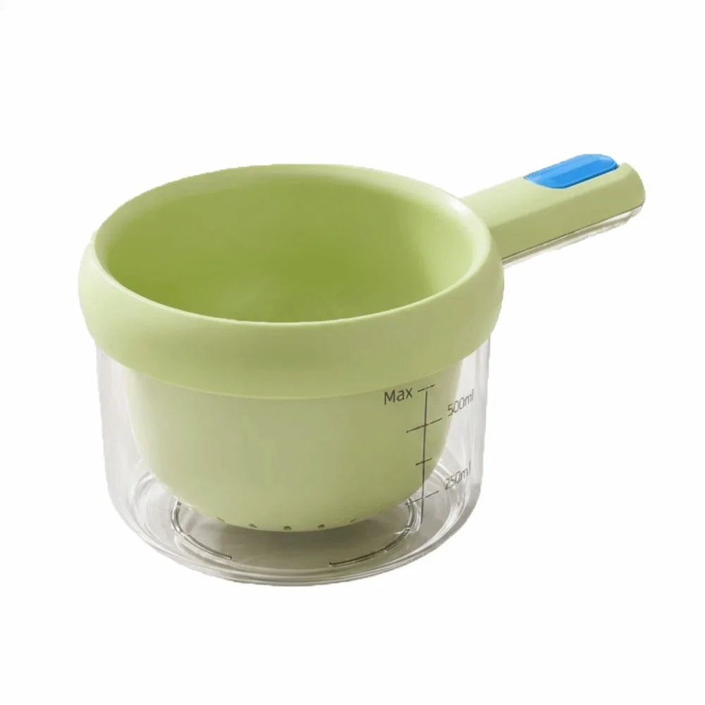 Double Layer Drain Basket 22cm Fruit Vegetable Washer With Water Catching Container - Green