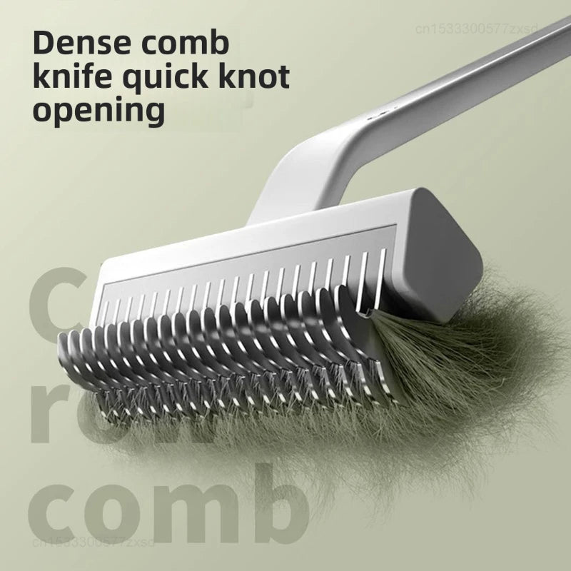 Pet Grooming Comb Detangling Brush for Long Hair Cats and Dogs - White