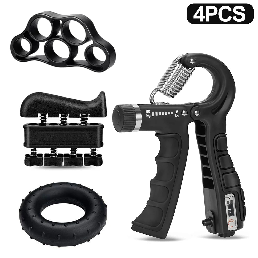 Adjustable Heavy Hand Gripper Fitness Hand Exerciser Grip Wrist Training Finger Gripper Hand Strengthener for Patient - 4PCS Set