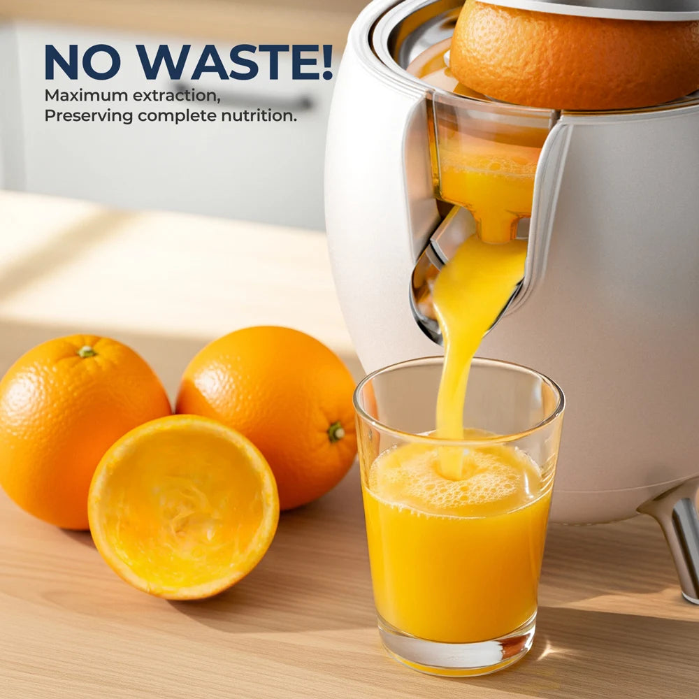 Citrus Juicer 850W High Power Stainless Steel Electric Orange Press 28cm – White