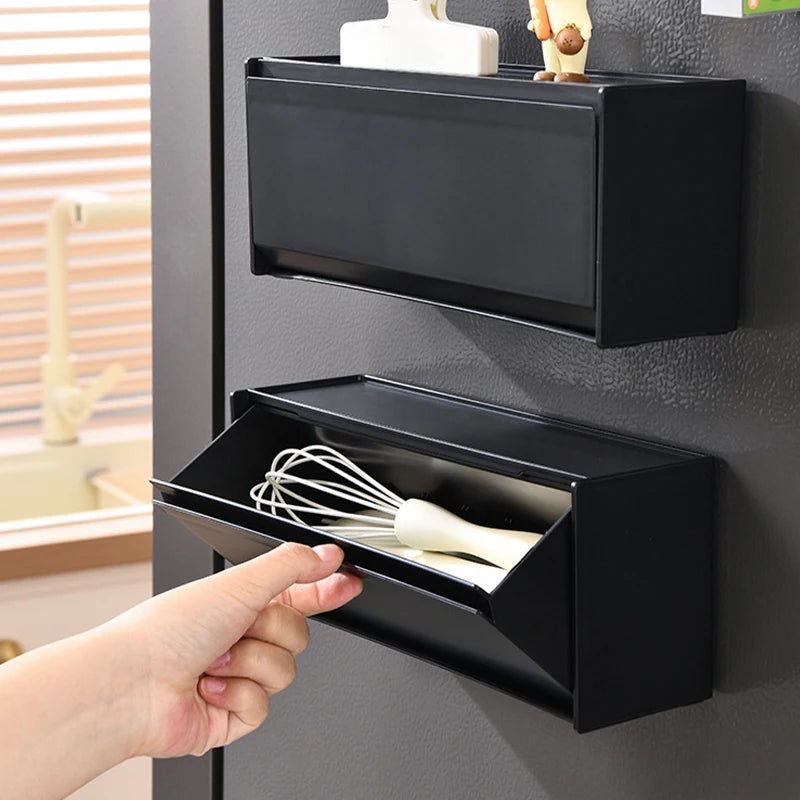 Storage Box Stackable Wall Mount Removable Divider Organiser - Black