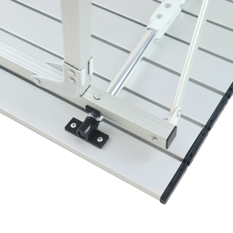 Camping Folding Table Portable Aluminum Alloy Roll Top Picnic Table - Silver
