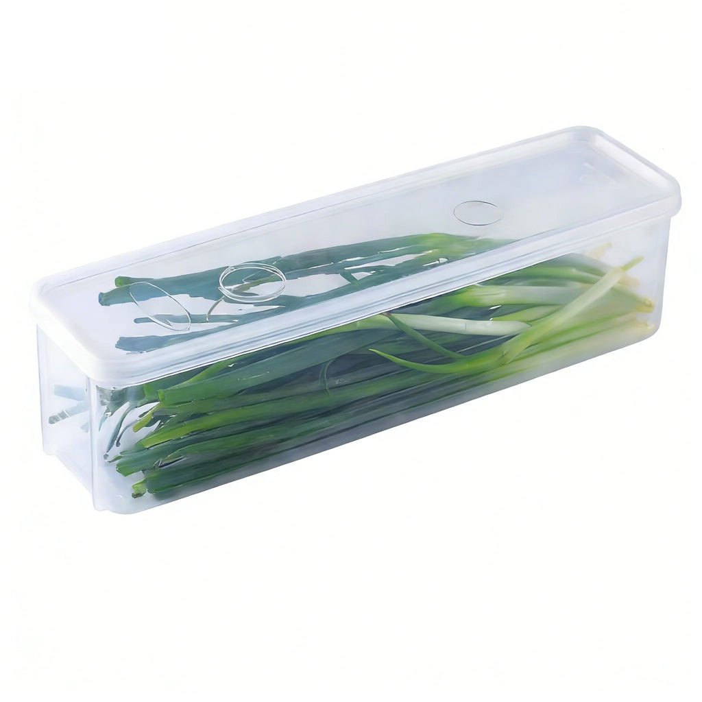 25cm Green Onion Fresh-Keeping Storage Box Refrigerator Container with Lid – 1 Piece