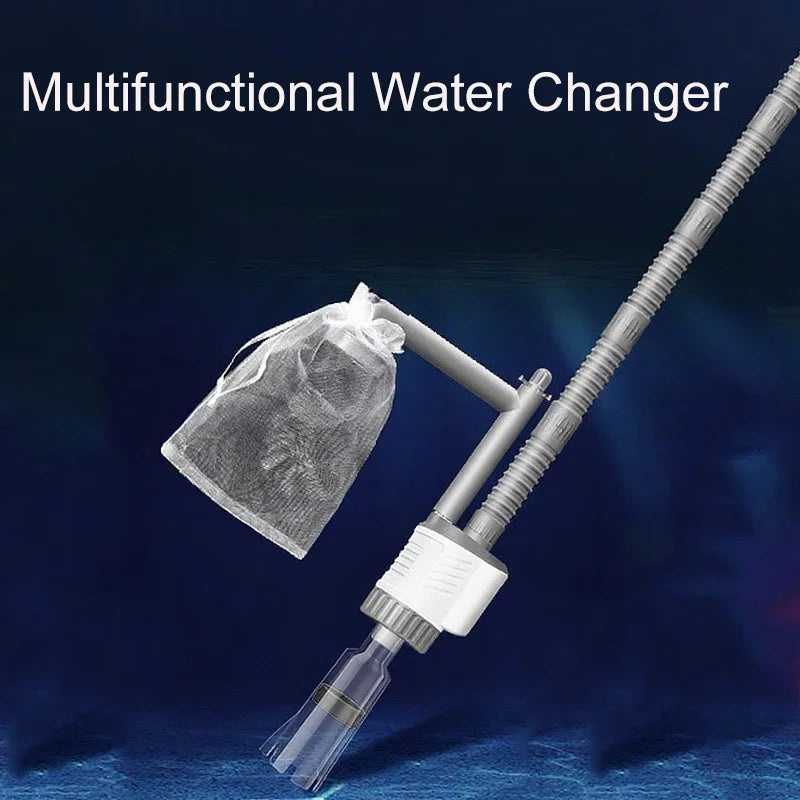 Aquarium Water Change Pump 30W Electric Fish Tank Cleaner 2000L per Hour Gray