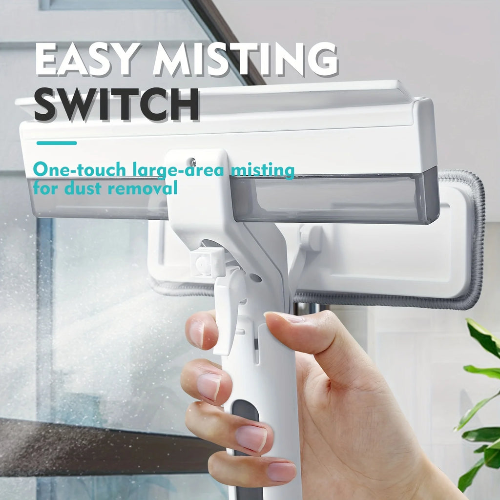 Window Cleaning Kit 3 in 1 Spray Squeegee Mop with Adjustable Handle 3 Pieces of Fabric