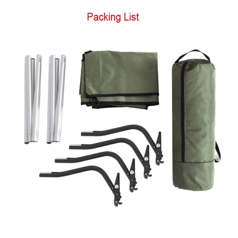 Camping Bed Foldable Portable Outdoor Sleeping Cot Ultralight - Khaki