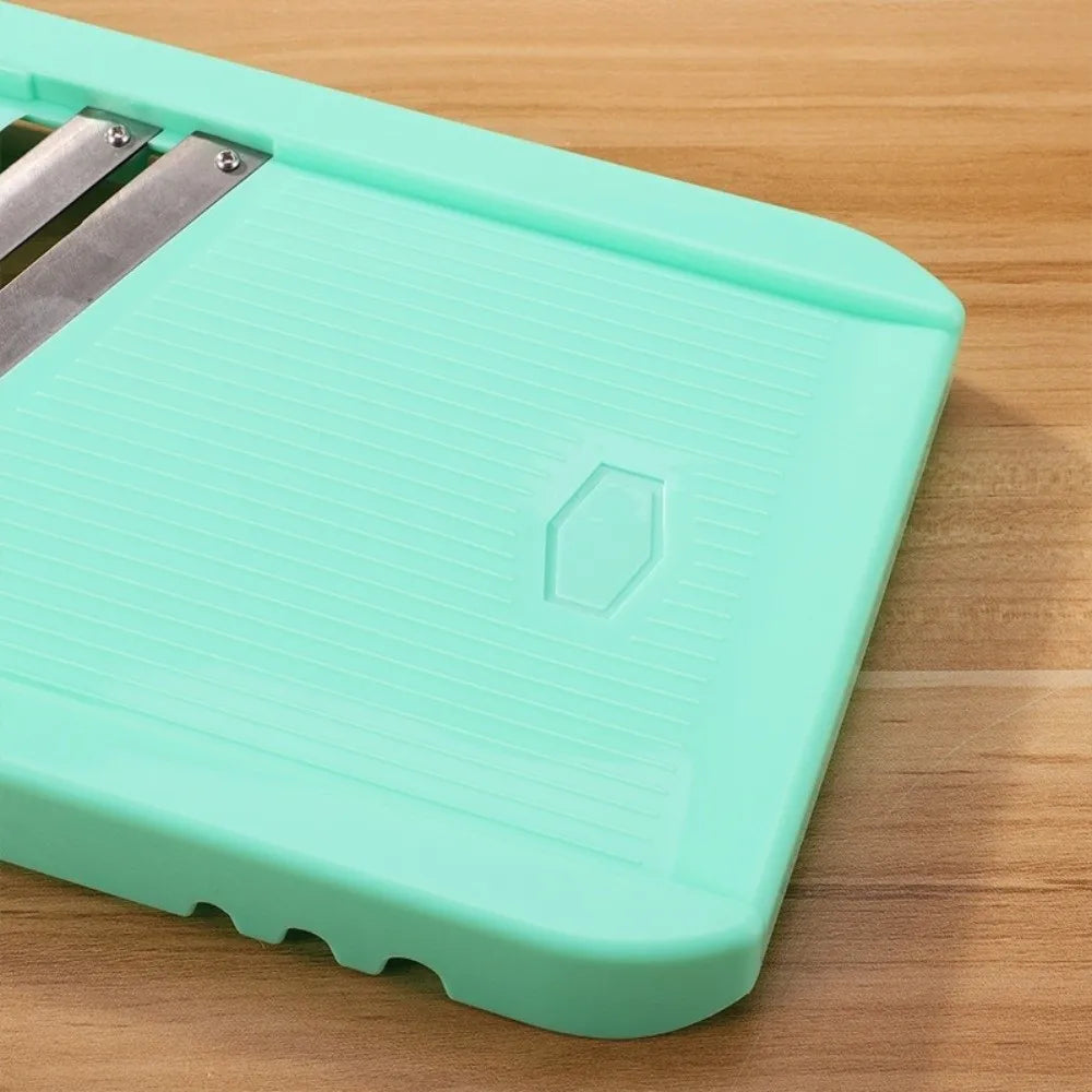 Manual Fruit & Vegetable Cutter With Handle Potato Slicer & Julienne Grater – Green