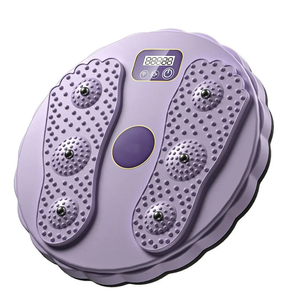Twisting Waist Disc Fitness Board with LCD Display Rotating Core Trainer - Purple