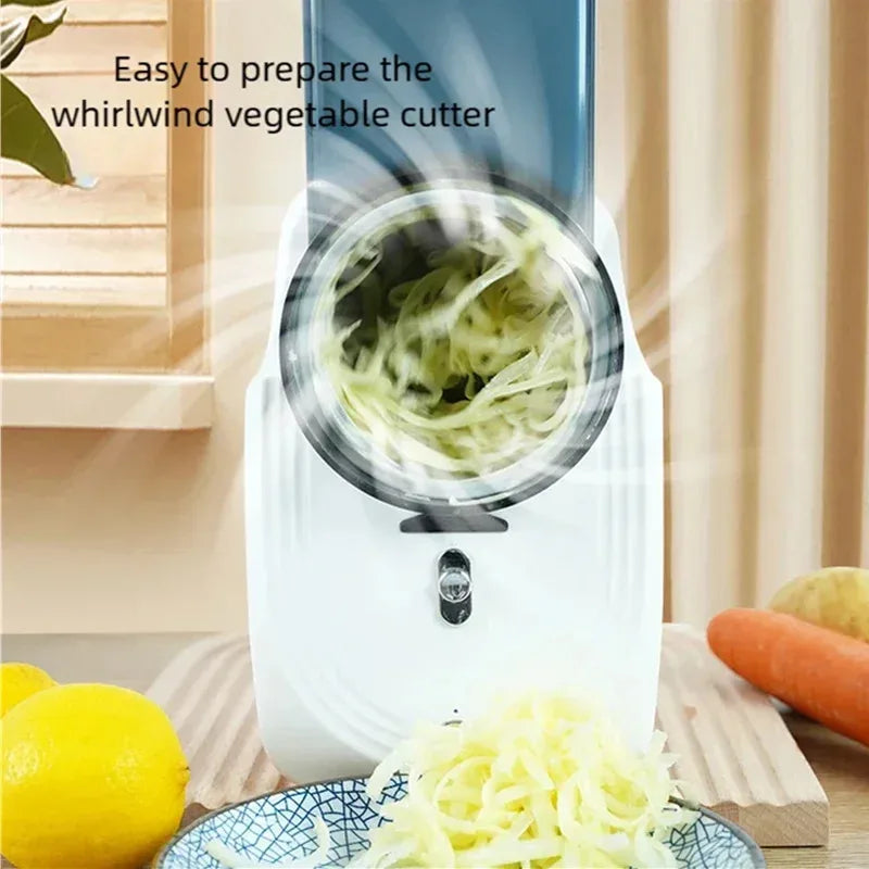 Vegetable Cutter Electric Multi Function Slicer Shredder 50W Kitchen Food Processor - White