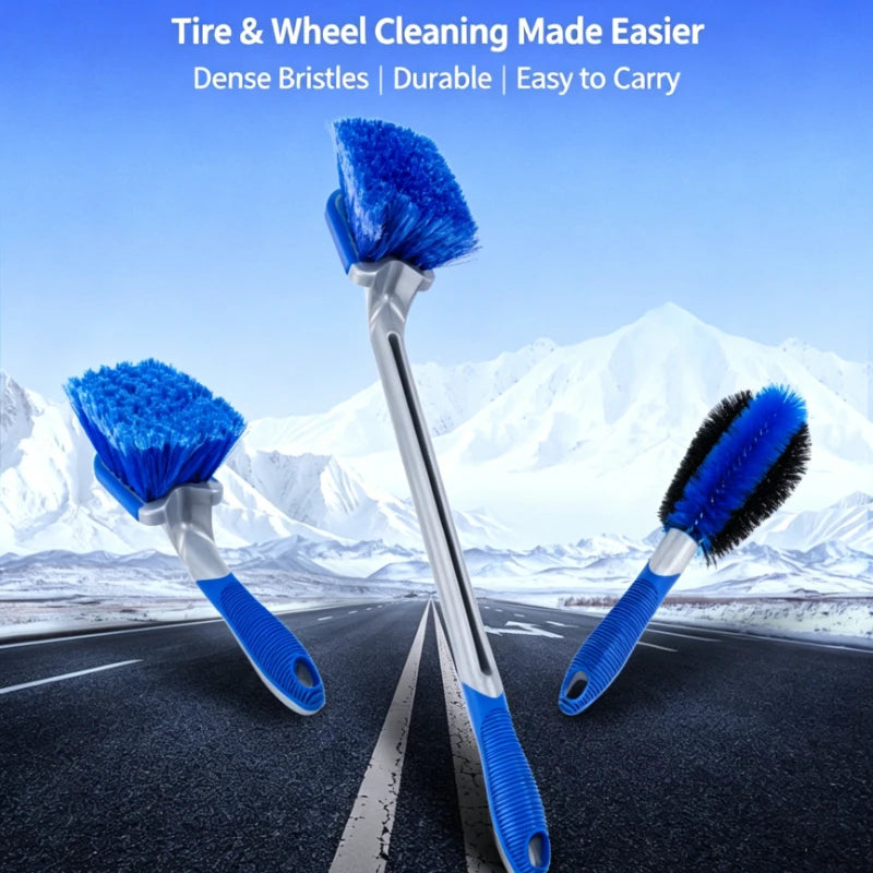 Car Wheel Cleaning Brush 1 Piece Long Handle Tire Rim Detail Wash Tool Extended Reach