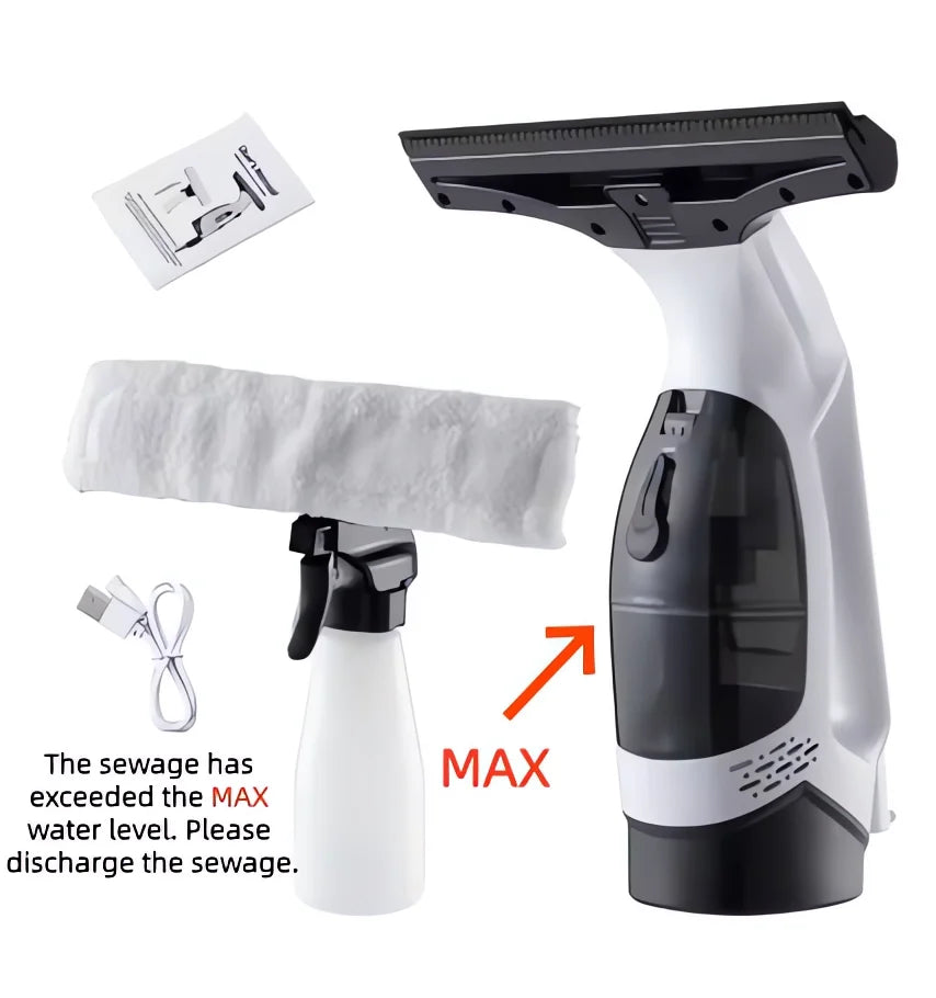 Multifunctional Electric Cordless Window Cleaner – White – Rechargeable Portable Glass Cleaning Tool