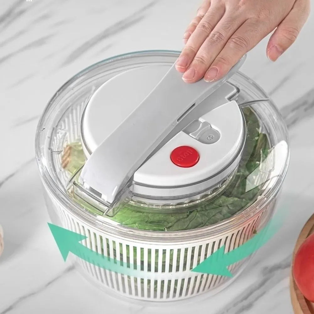 Vegetable Salad Spinner 3L Press Type Lettuce Dryer Fruit and Vegetable Dehydrator – Black