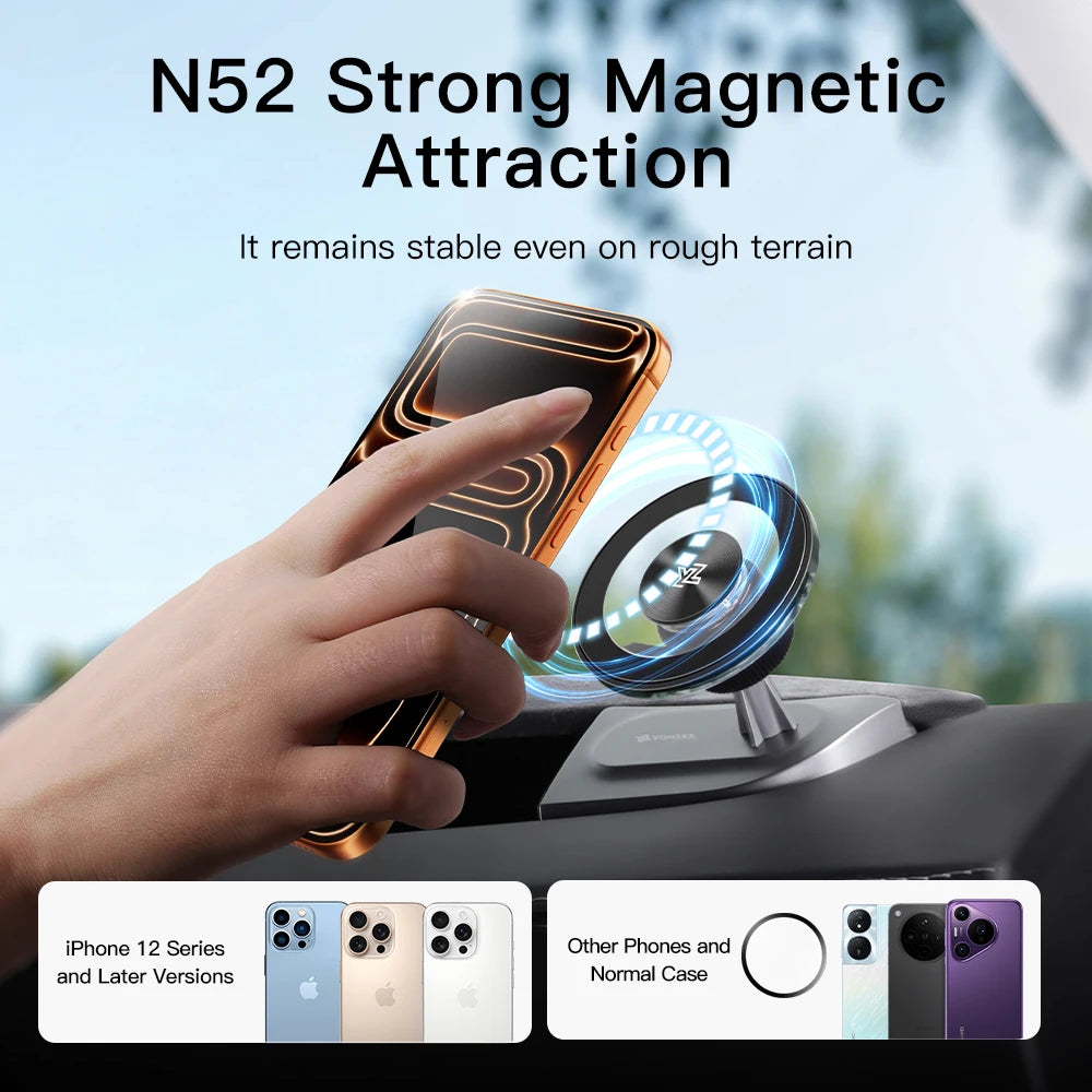 Phone Holder 360° Rotating Dashboard Mount Foldable Adjustable Vehicle Bracket