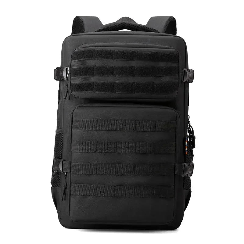 Tactical Backpack 35L Waterproof Nylon Camping Hiking Rucksack - Black