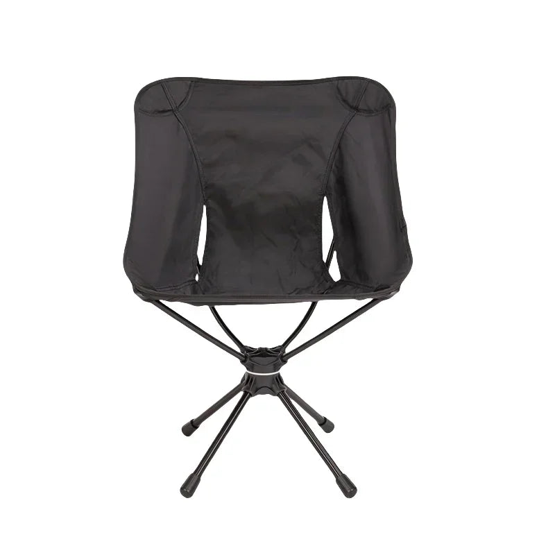 Camping Folding Chair Portable Swivel Seat Lightweight Detachable Outdoor Chair with Carry Bag Black