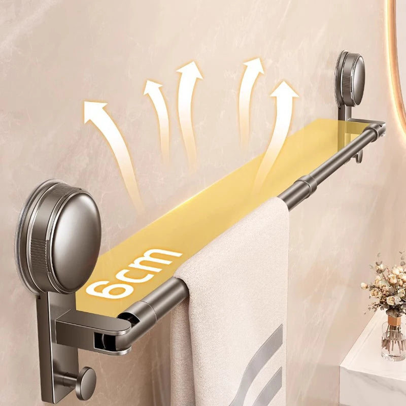 Shoe Rack 30-58cm Expandable Suction Wall Mounted Slipper Holder Aluminium Bathroom Organiser