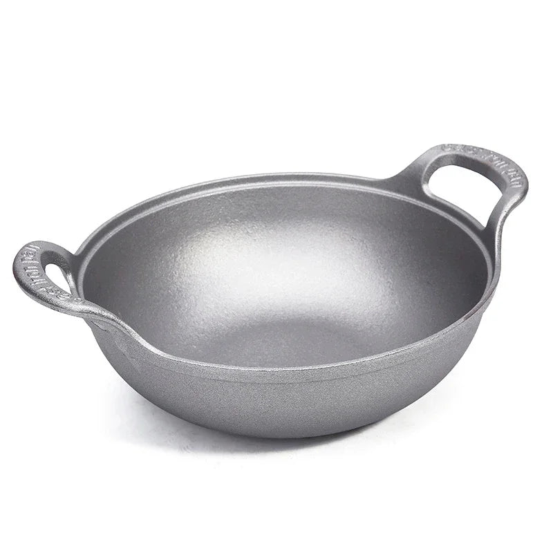 Chef Pan 34cm Cast Iron Flat Bottom Deep Frying Cookware