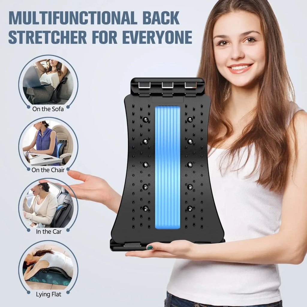 Back Stretcher Adjustable Multi Level Spine Support Board Portable Lumbar Trainer