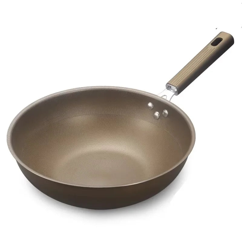 Frying Pan 32cm Stainless Steel Titanium Wok Induction and Gas Compatible