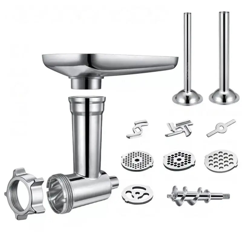 Food Mincer Attachment 13 Piece Stainless Steel Sausage Filler Kit Mixer – Red