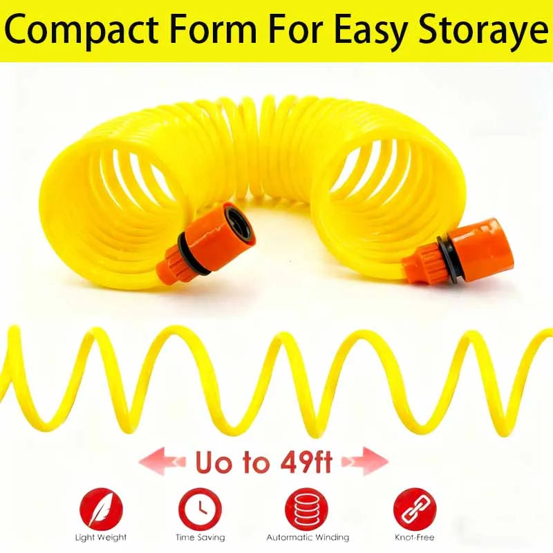 Expandable Garden Hose 7.5m Flexible Water Hose with Metal Adjustable High Pressure Spray Gun