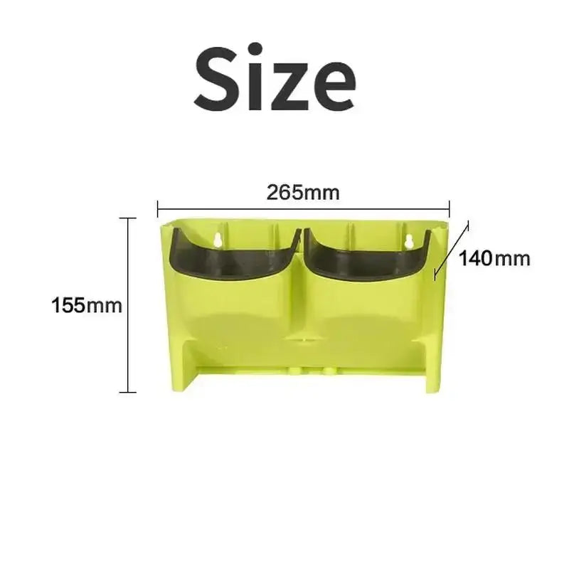 2-Pocket Wall Mounted Planter 26.5cm Plastic Vertical Garden Flower Pot – White