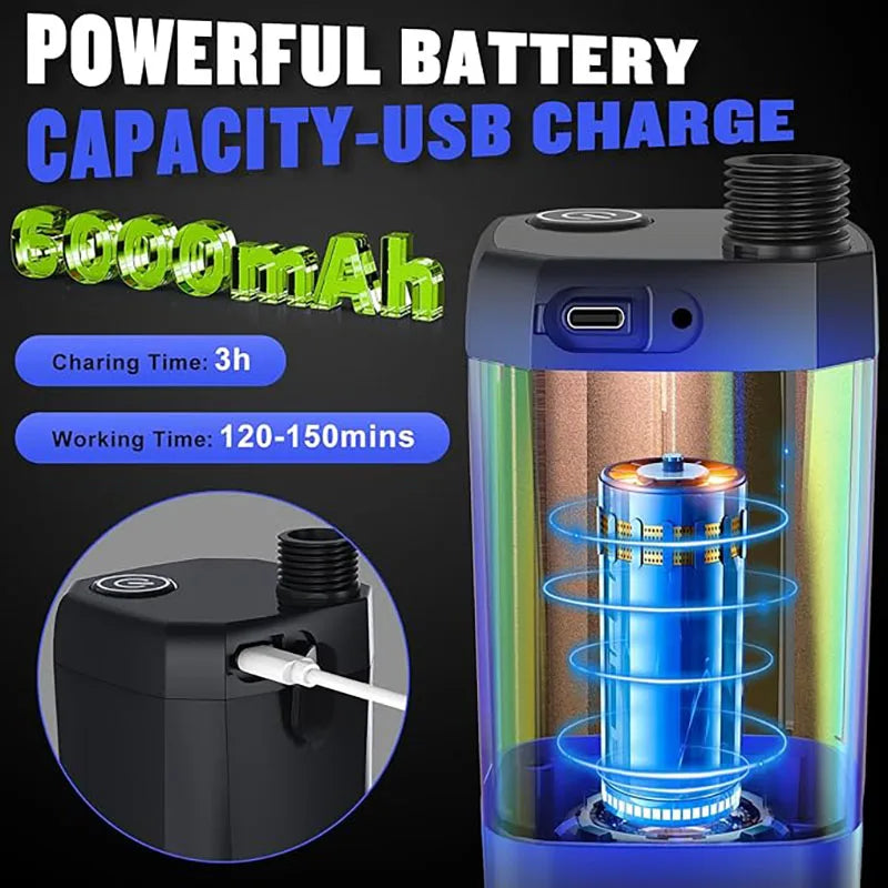 Portable Rechargeable Camping Shower 6000mAh with LED Display and Adjustable Shower Head