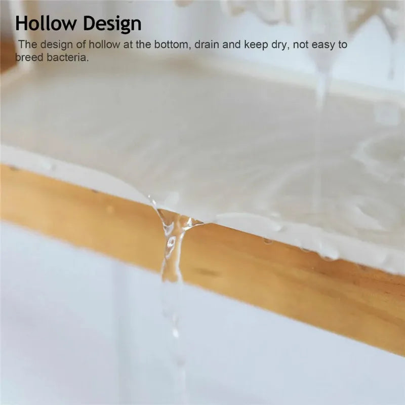 Sink Drain Rack Soap Sponge Storage Organizer ABS Kitchen Bathroom Shelf - White
