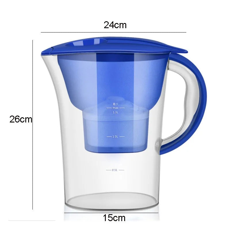 Water Filter Pitcher 3.5L BPA Free Household Water Purifier Jug with Activated Carbon Cartridge – Blue