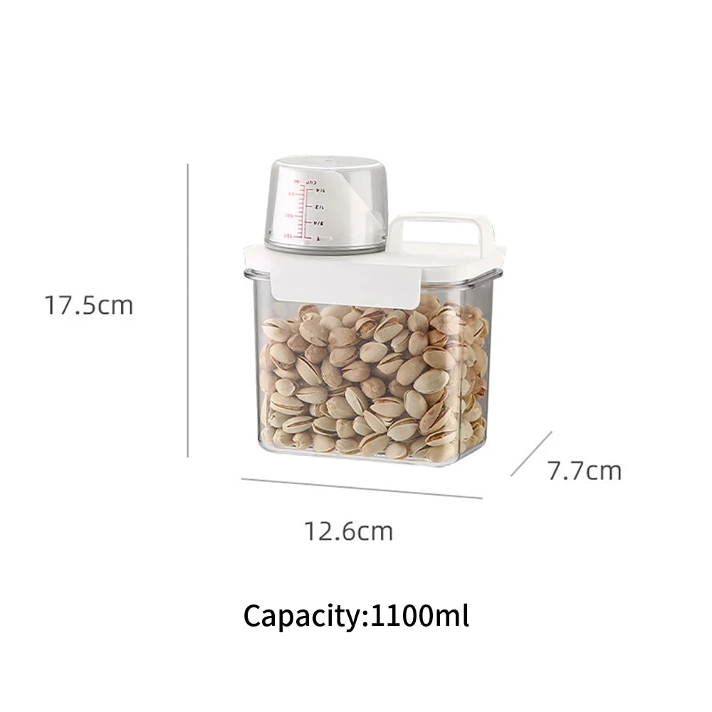 Food Storage Container 1100mL Airtight Kitchen Pantry Grain Jar BPA Free Reusable Canister