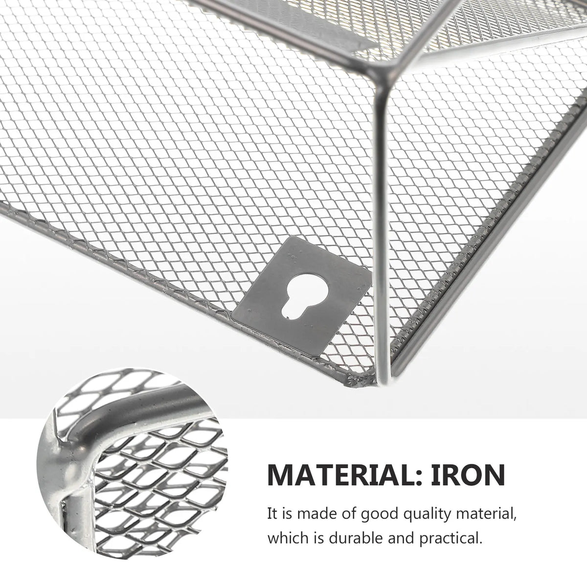 Heavy Duty Wall Mounted Iron File Rack 40.5 cm Multi Layer Document Organizer Shelf - Silver