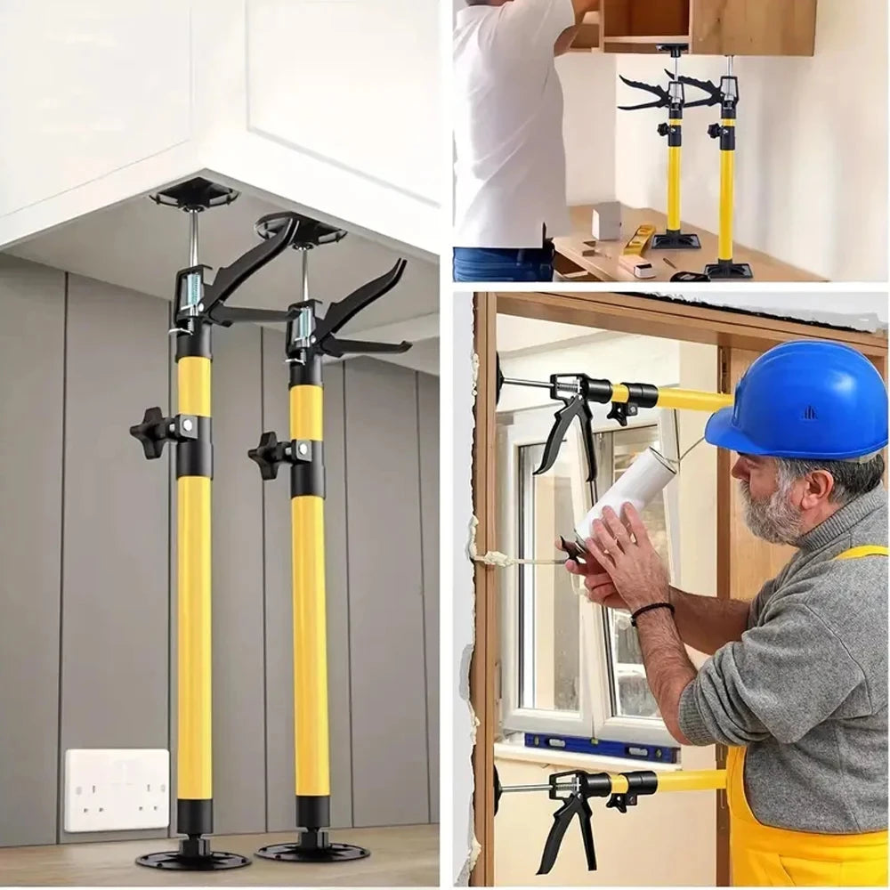2Pcs Labor-Saving Telescopic Steel Support Rod – Adjustable Cabinet Jack – Drywall Construction Tool – Non-Slip Hand Lifting 50-115cm