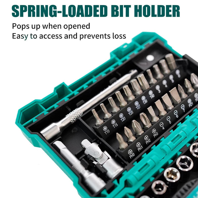 Ratchet Wrench Set 38 Piece Multi Function Heavy Duty Precision Repair Tool Kit with Storage Case