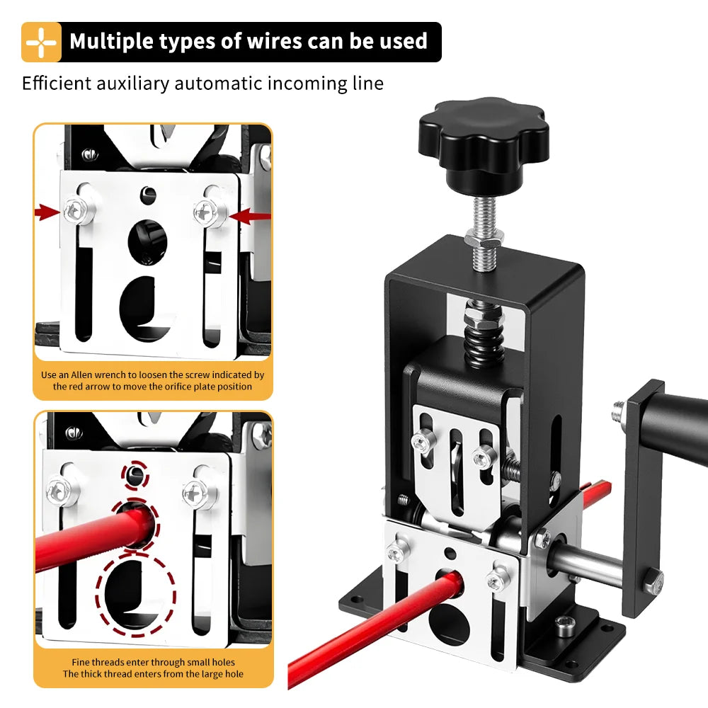 Wire Stripper Portable Heavy Duty Manual Wire Stripping Tool 1-70mm² Three Blade Hand Crank Cutter