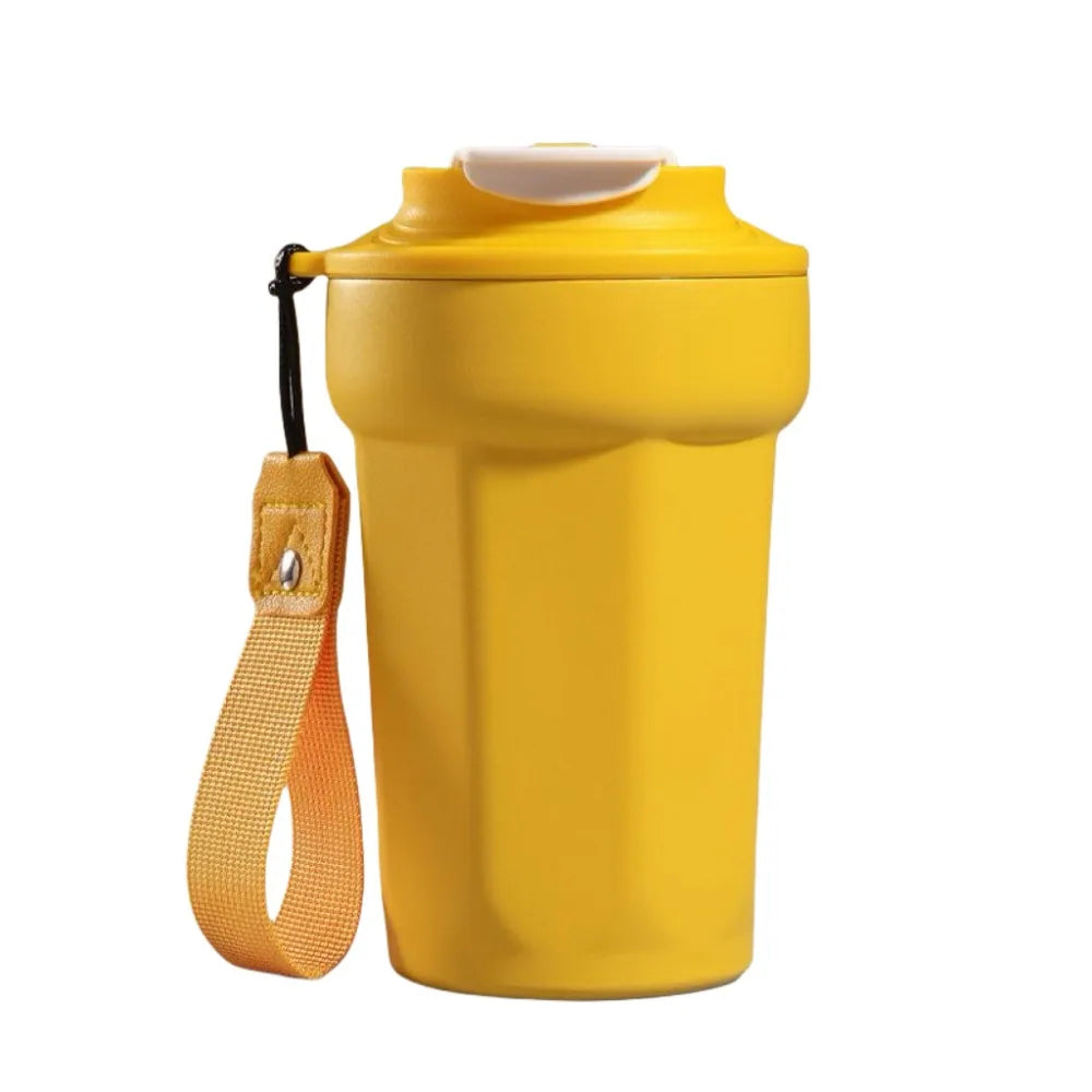 Stainless Steel Vacuum Insulated Coffee Tumbler with Lid Portable Thermal Travel Mug – Yellow