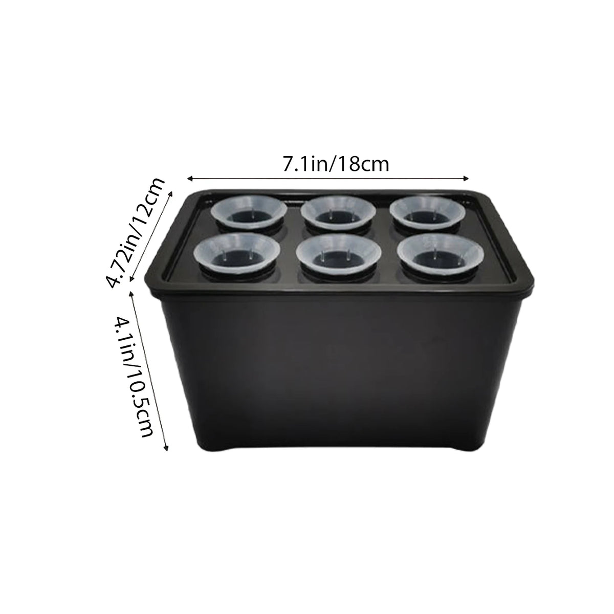4Pcs Hydroponic Grower Box With Lid PP Indoor Planting Container - Black