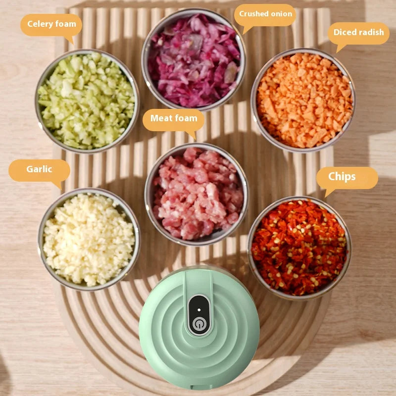 Electric Food Chopper 250mL USB Rechargeable Mini Garlic Meat Vegetable Grinder – Pink