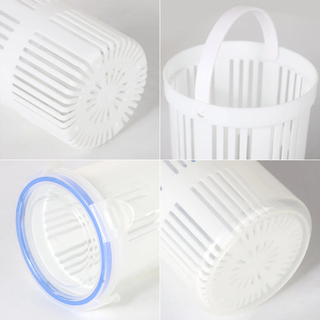Pickle Jar with Lift-Up Strainer Airtight Leak-Proof Food Storage - White