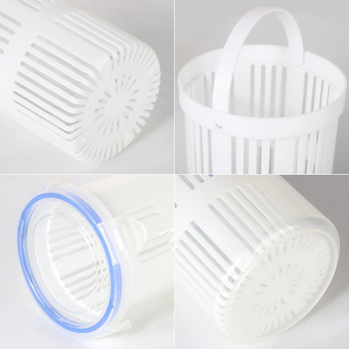 Pickle Jar with Lift-Up Strainer Airtight Leak-Proof Food Storage - White