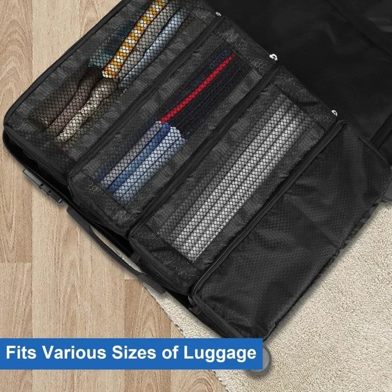 Hanging Suitcase Organizer 19.8in High Capacity Travel Luggage Storage Bag - Grey