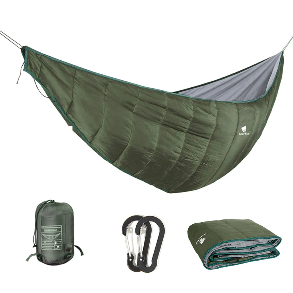Portable Hammock Underquilt Winter Cold Weather Warm Under Quilt for Camping Hiking - Army Green