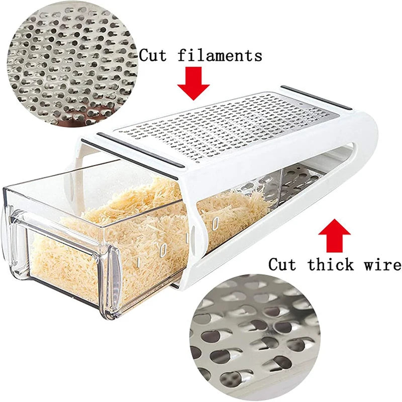 Double-Sided Cheese Grater Multifunctional Vegetable Chopper Slicer – White