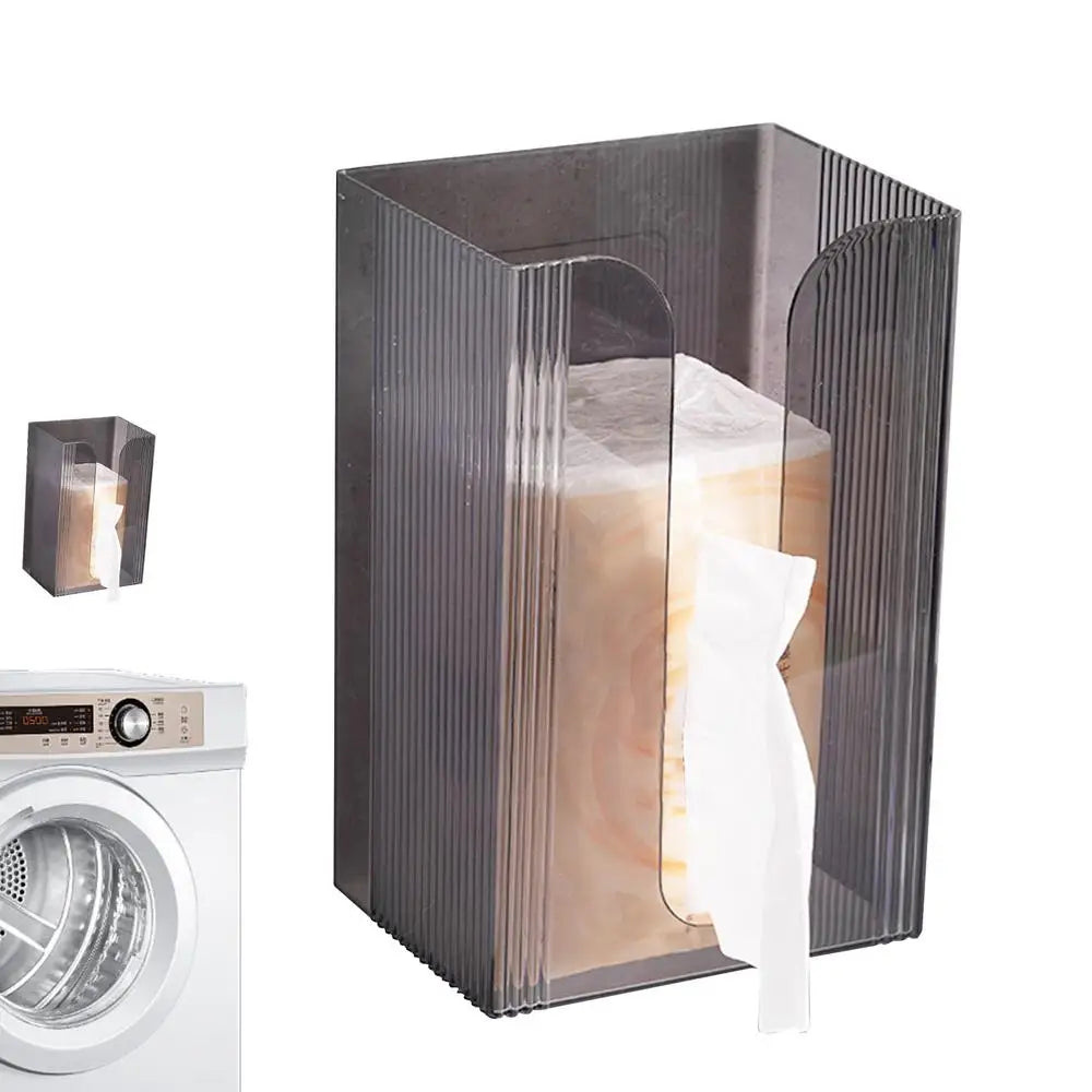 Wall Mounted Tissue Box Holder Drill Free Facial Tissue Dispenser Bathroom Kitchen Wipes Organizer – Grey
